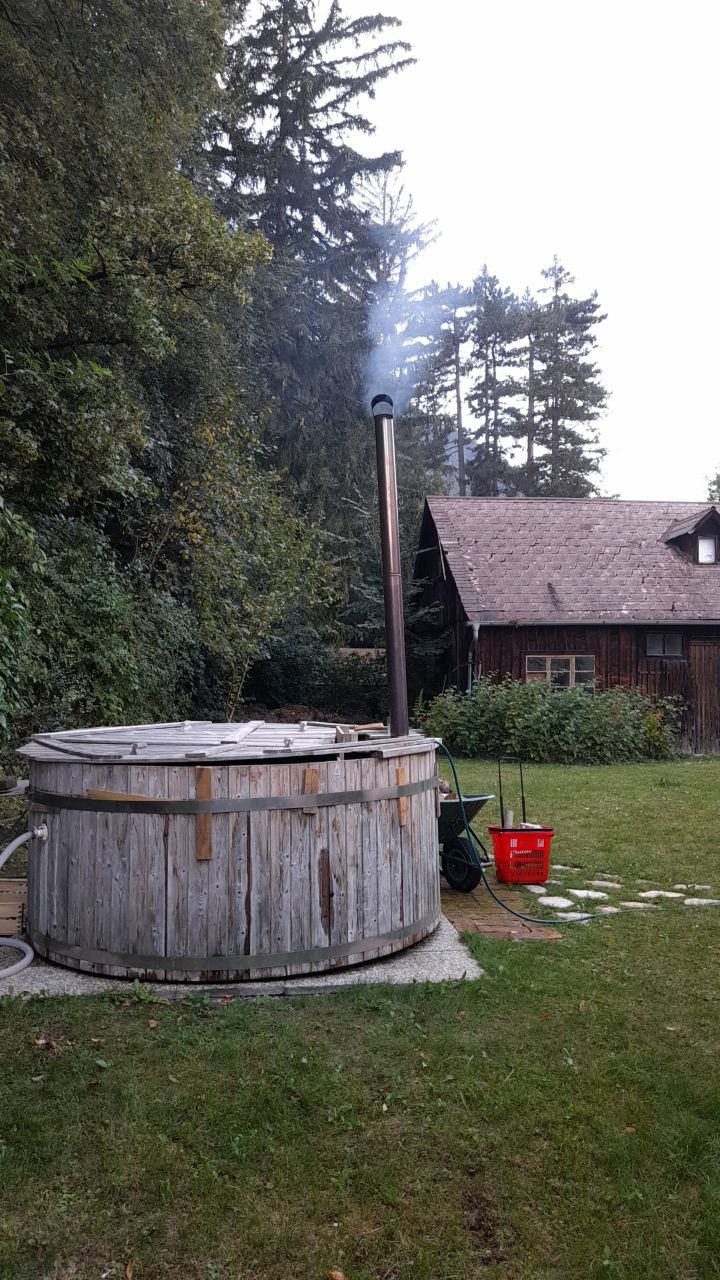 Wood-fired hot tub